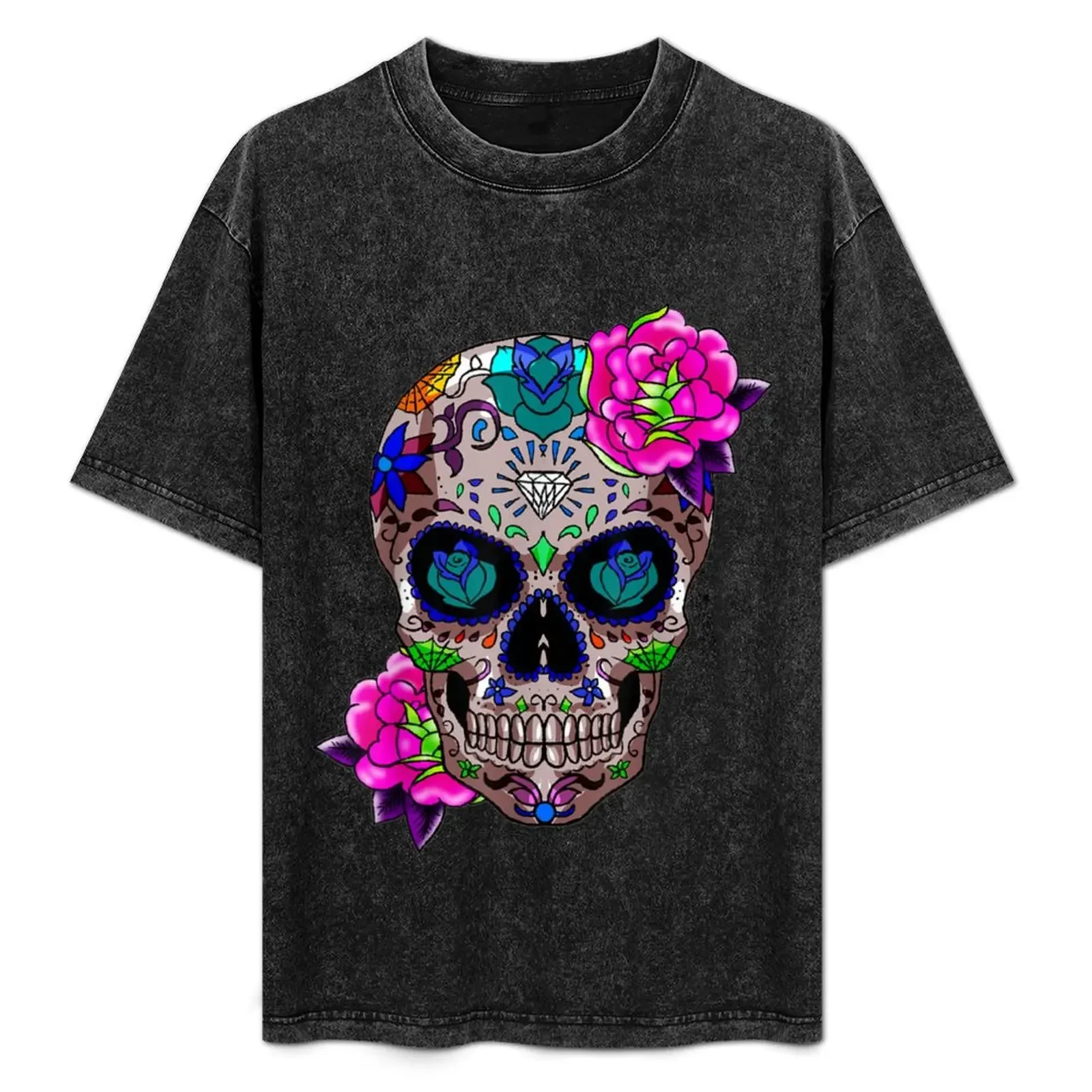 

Sugar Skull Day Of The Dead Cool Bone Head Skulls Gift Idea T-Shirt quick drying boys whites tee shirts for men