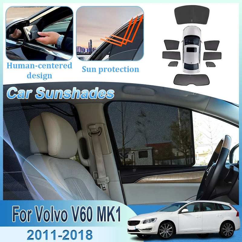 

Солнцезащитная шторка для Volvo V60 MK1 2011-2018, 2013, 2015, автомобильная сетчатая магнитная шторка на окно, солнцезащитный козырек, шторка для конфиденциальности, аксессуары для авто