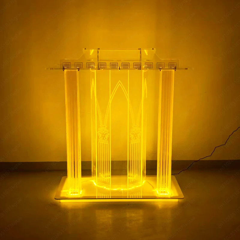 Modern Transparent Acrylic Podium Stand for Churches, Schools, Hotels & Home Bars
