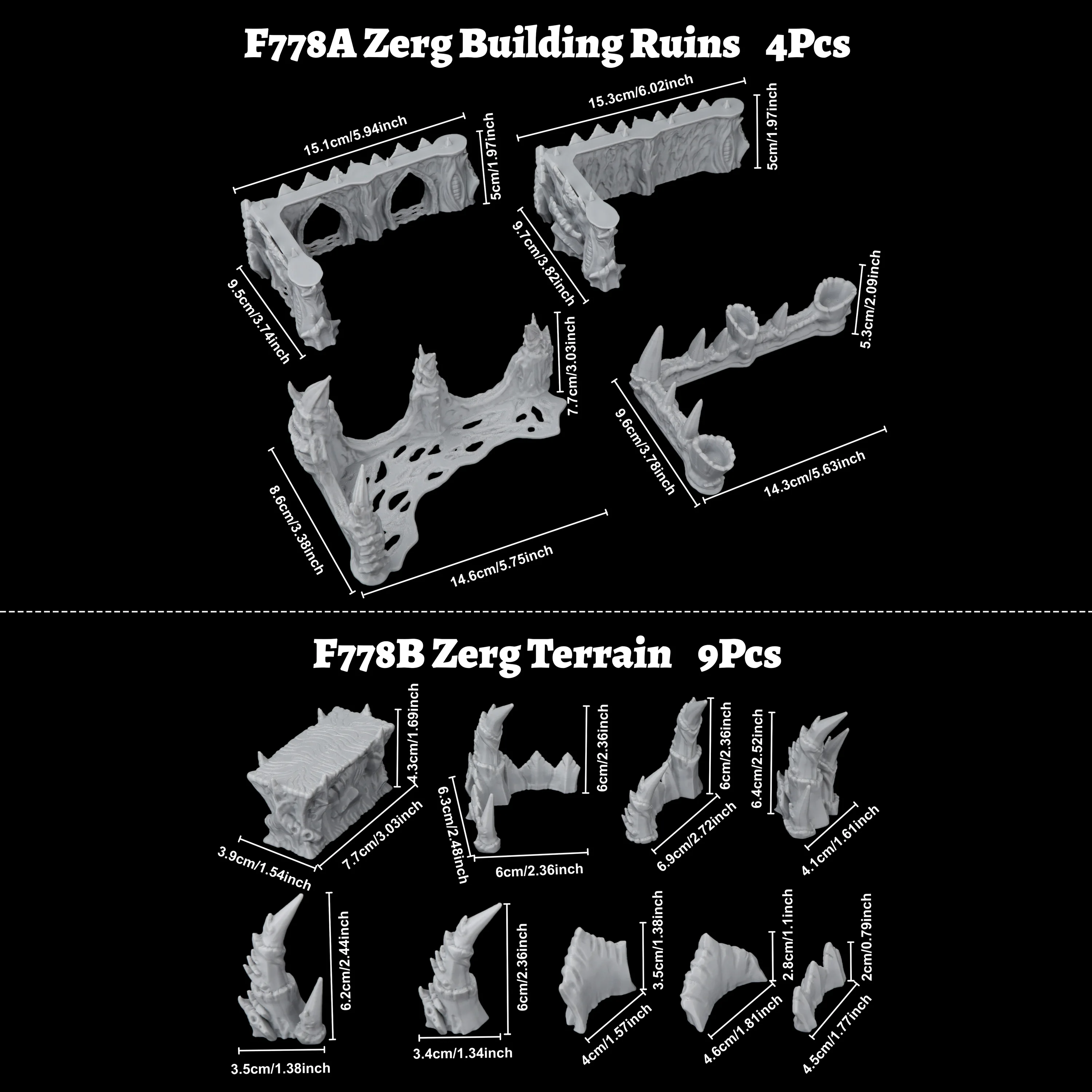 RPG Zerg Terrain Miniature Model Set, Alien Nest Terrain Building, Sci-Fi Tabletop Role Play Game Scenery Accessory