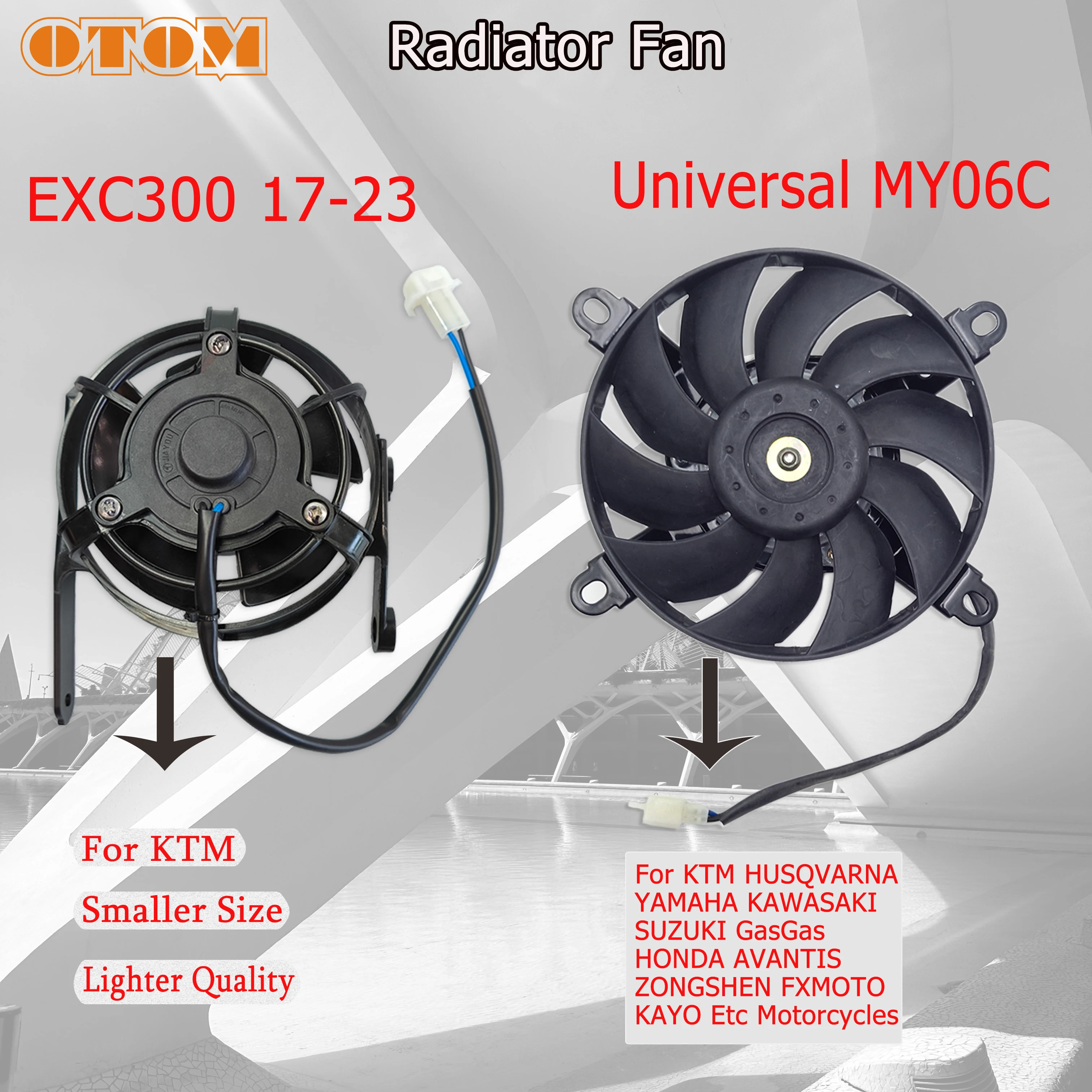 Motorcycle Radiator Fan For KTM EXC300 17-23 Oil Cooler 12V DC Engine Electric Cooling Universal For GASGAS YAMAHA HONDA KXF RM