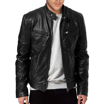 2024 Motorcycle Leather Jackets Man Casual Fashion Motorcycle Coat Slim Fit Lapel PU Jackets Autumn Anti-wind Leather Coat Male 2