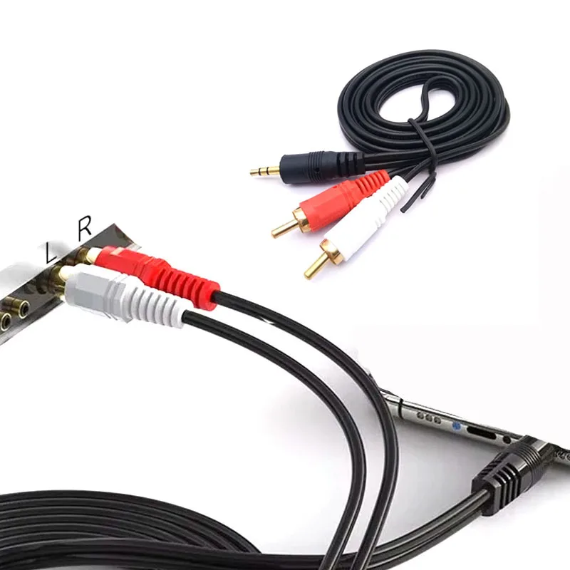 

1.35M 3.5mm Male Jack to AV 2 RCA Male extend Cable connector For Phone TV AUX Sound computer PC Speakers Music Audio Cords
