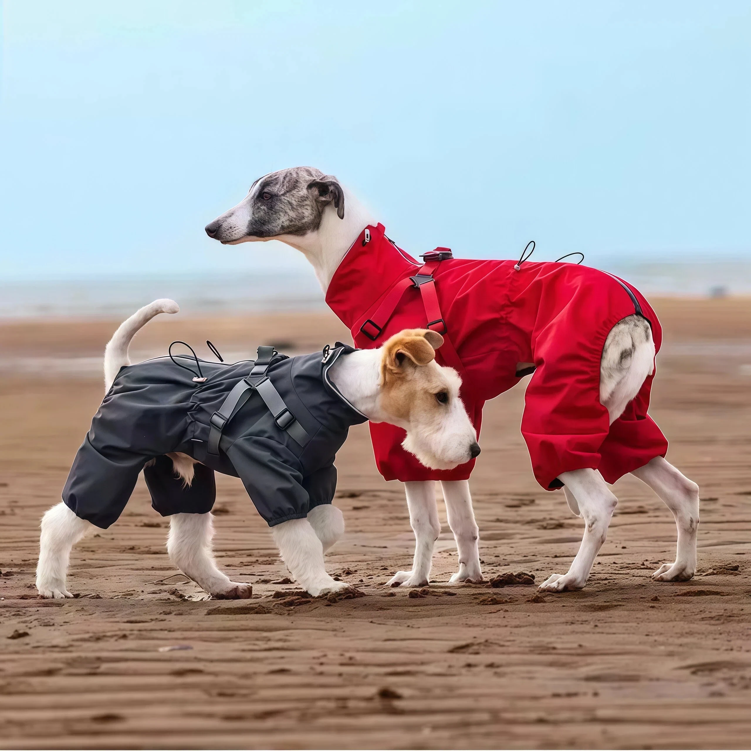 

Осенне-зимняя непромокаемая куртка для собак с ремнями для маленьких, средних и больших собак, водонепроницаемый комбинезон, светоотражающая уличная куртка для щенков