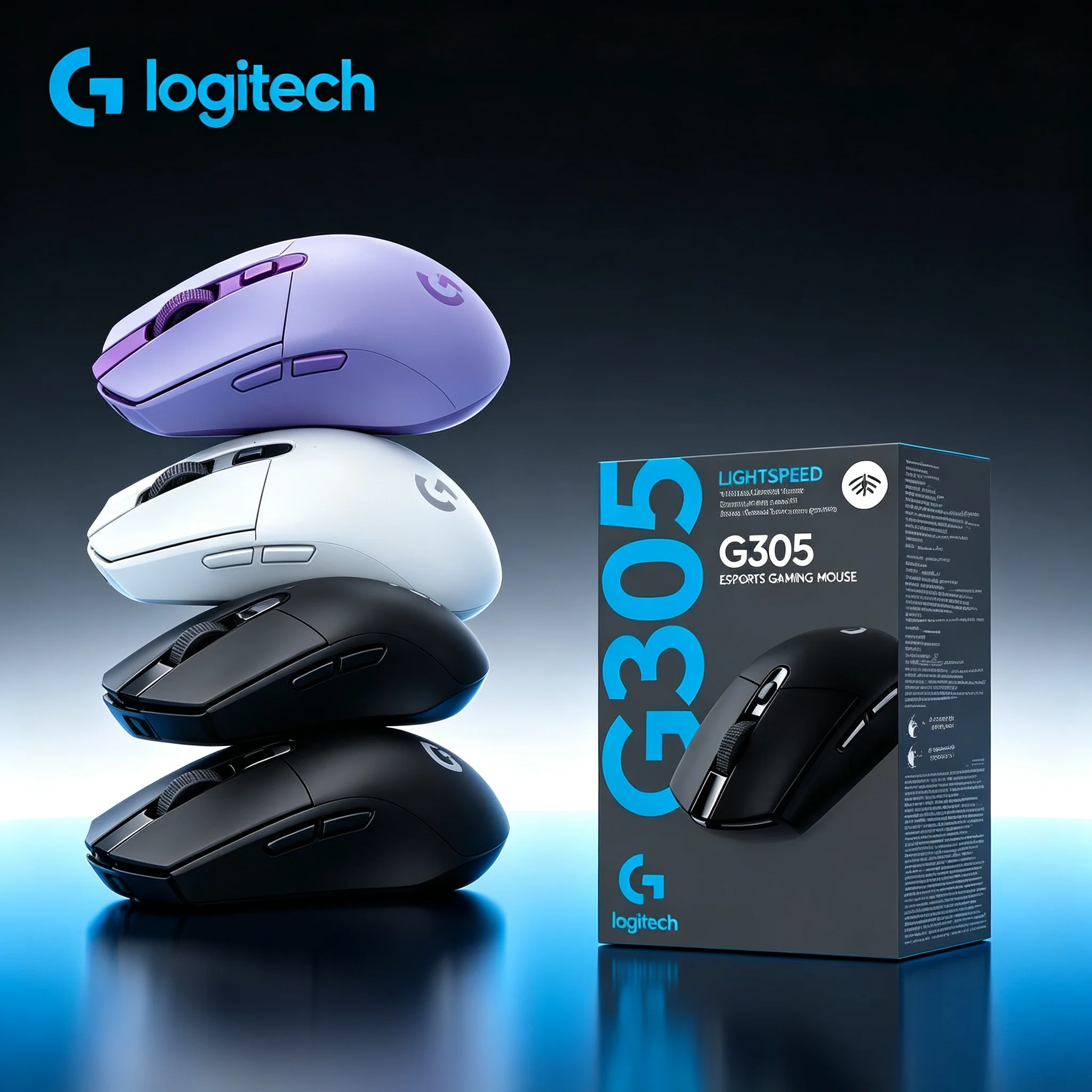 Logitech G305 LIGHTSPEED Wireless Gaming Mouse, 12000 DPI HERO Sensor, 250 Hours Battery Life 6 Programmable Buttons Gaming Mice