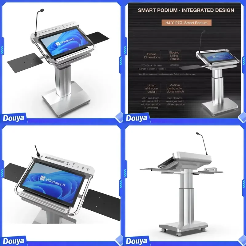 Smart Electric Digital Steel Wood Podium Interactive Lectern Metal Components Educational Learning Training Lab Equipment