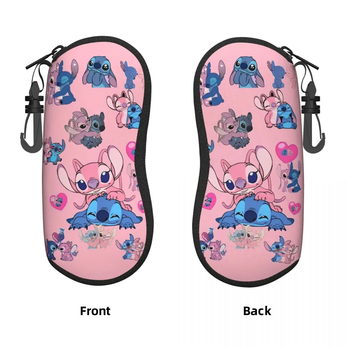 Kawaii Stitch And Angel Glasses Case Cartoon Comic Travel Sunglasses Case For Men Women Soft Eyewear Organizer Glasses Box