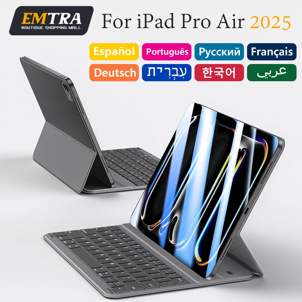 Magic Keyboard Magnetik untuk iPad 11th 10th Keyboard Bluetooth Nirkabel untuk iPad Air 4 5 6 Pro 11 Tablet Smart Case Bahasa Inggris