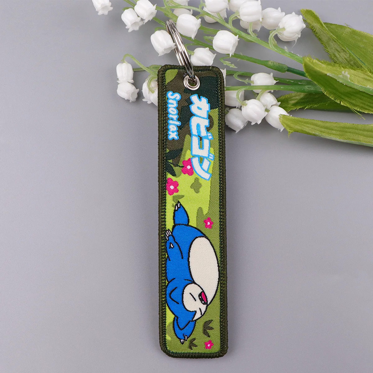 Cute Duck Embroidery Keychain Jet Tag Keyring for Backpack Car Decor Fans Gift Key Tags for Motorcycles Cosplay Accessories view 3