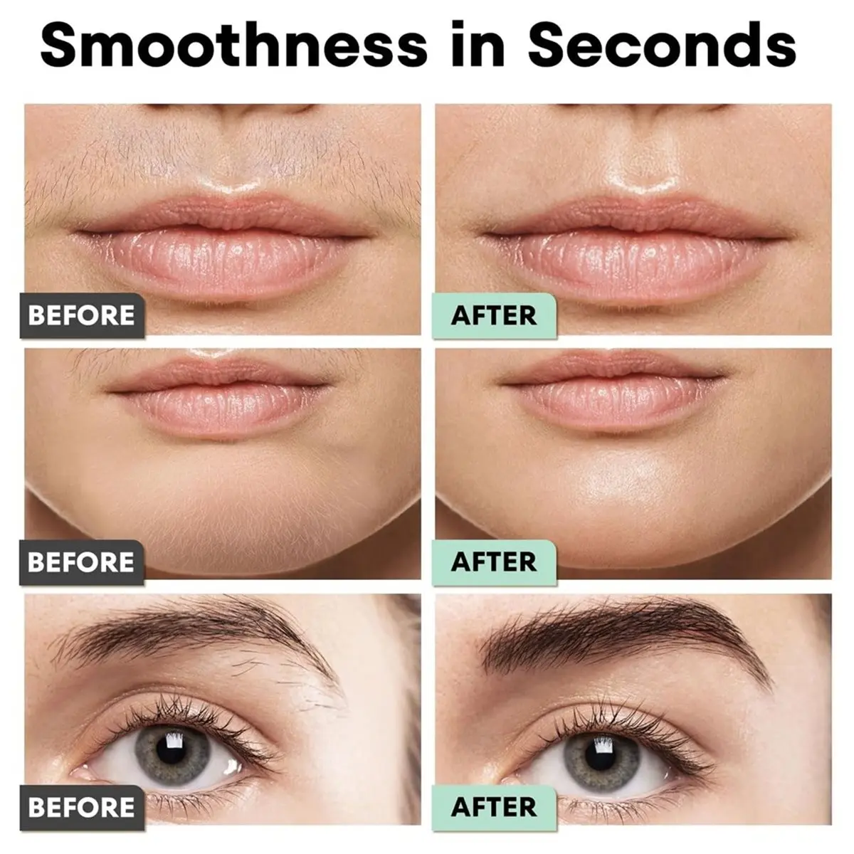 【COUNTDOWN DEAL】 Eyebrow Facial Trimmer: 2 In1 Rechargeable Facial Hair Removal and Eyebrow Shaver - Face Lips