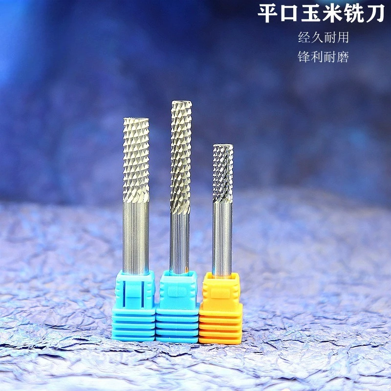 Solid Carbide Flat-Bottom Router Bit Corn-Type End Mill for Copper & Aluminum Precision Milling