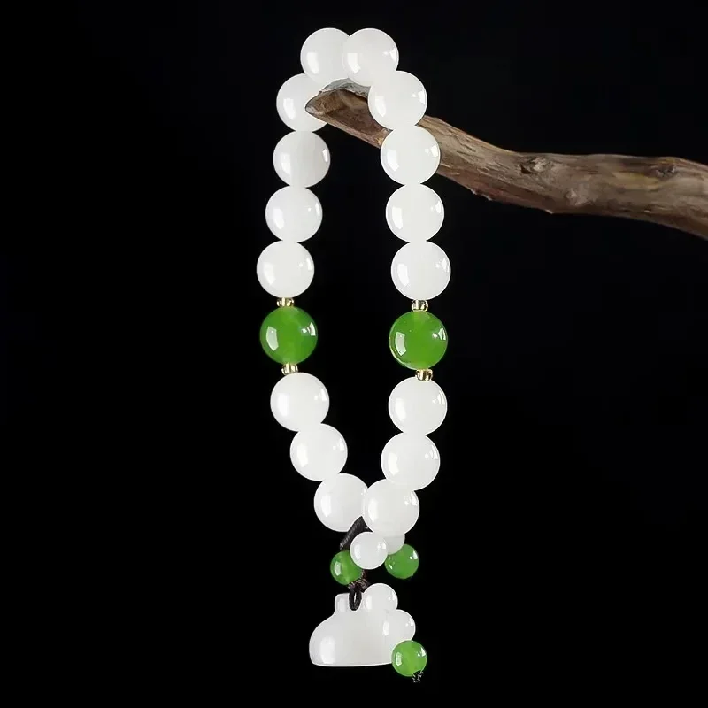 

High Quality White Jade Bracelet Gold Silk Jade New Style Accessories Lianpeng Bracelet Women's Satisfied Jade Bracelet