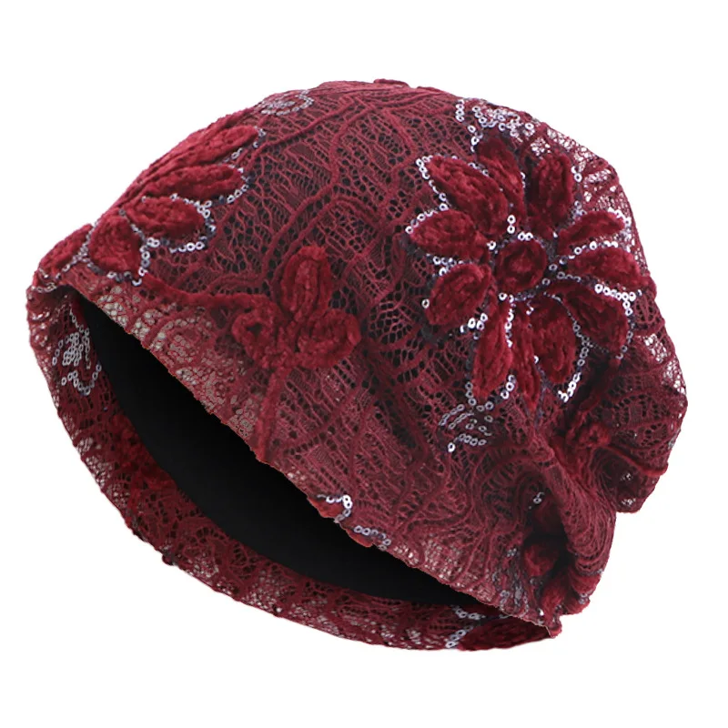 

Женский кружевной тюрбан с блестками, шапка с цветком, хиджаб, мусульманский головной убор, пуловер, шляпа, женские повязки на голову, женский платок, капот, тюрбан Mejur