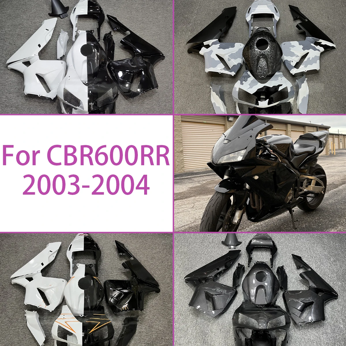 ABS Plastic Fairing Kit for Honda 2003 2004 CBR 600RR Various Options Injection Fairings 03 04 CBR600RR