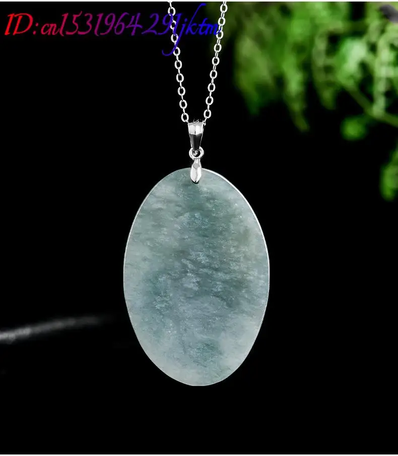 Burmese Jadeite Virgin Mary Pendant Necklace 925 Silver Fashion Accessories Burmese Jade Luxury Talismans Carved Amulet 5