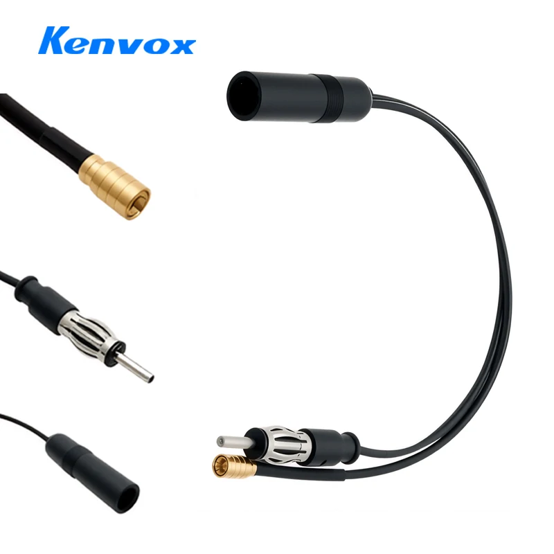 DAB & FM / AM Car Radio Aerial Active Antenna SMB DIN Splitter Adapter Cable Car Radio Active Antenna Auto Parts