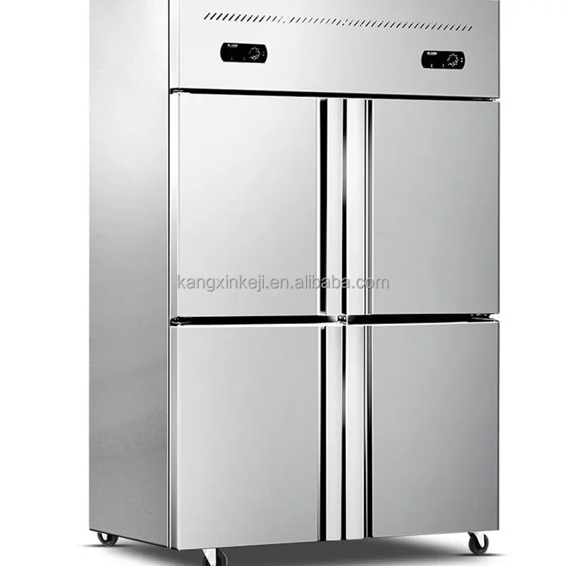 High Quality 4 Door Stainless Steel Refrigeration Refrigerators Upright Freezer