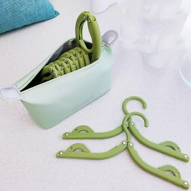 Travel Folding Plastic Clothes Hangers Portable Business Trip Storage Bag Student Dormitory Socks Underwear Drying Rack