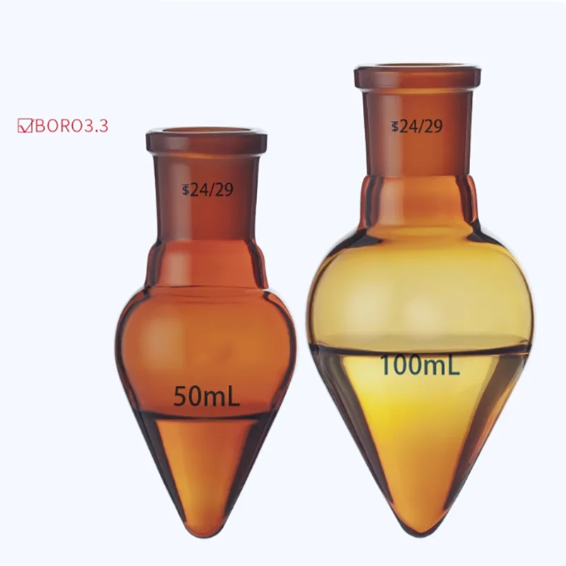 

Brown pear-shaped bottle pear-shaped flask 5/10/25/50/100/150/250/500/1000ml chicken heart bottle
