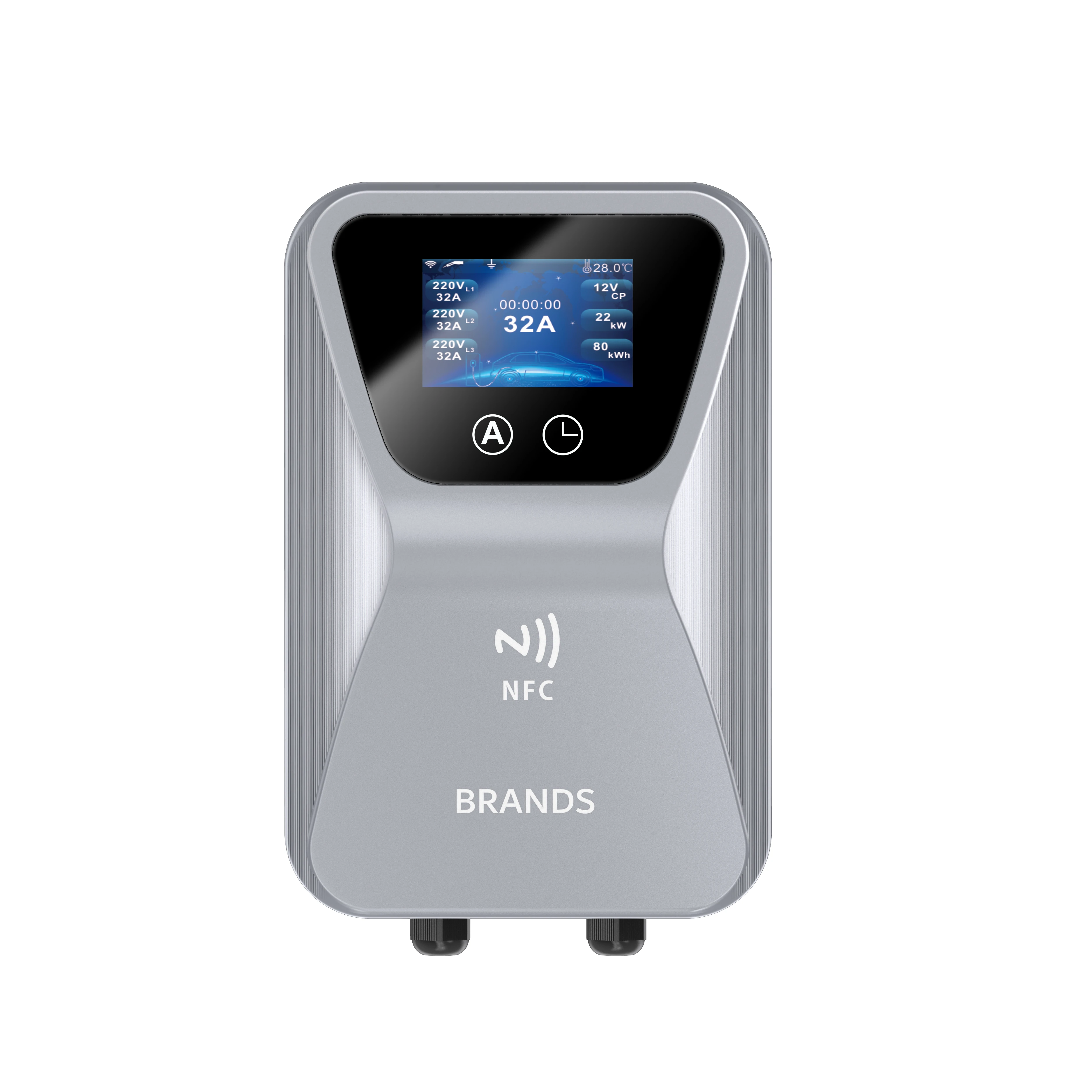 Bomern Type2 AC EV Charger Wall-mounted Electric Car Charging Station 7Kw 11Kw 22Kw Fast Charging