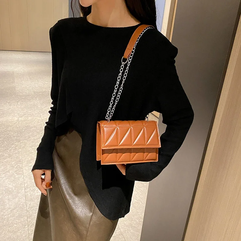 Designer Fashion Women Shoulder Bag Ladies PU Leather Handle Handbags Chain Strap Crossbody Bags for Women view 4