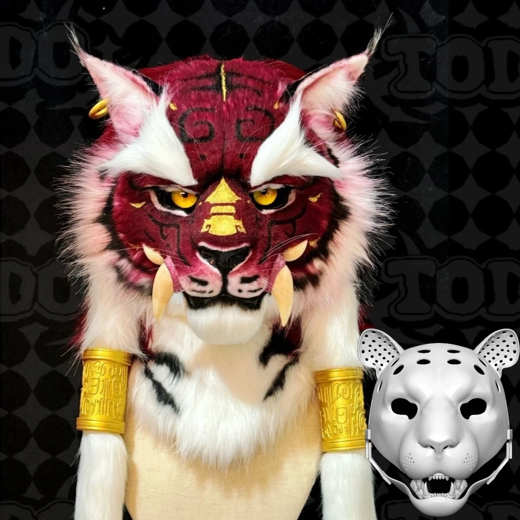 

Fursuit Kemono, реалистичная повязка на голову для письма, пушистая подвижная основа для челюсти, маска Fursuit, костюмы для косплея, аксессуары «сделай сам»