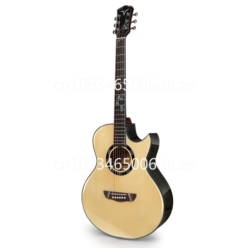 Guochao Bright Guitar Veneer 41 Inch Chinese Style Pointed Corner Barrel Beginner Folk Guitar