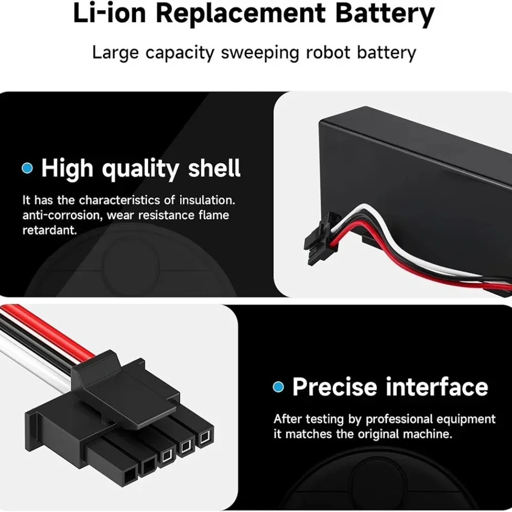 4000mAh 14,4V robotbatterij met hoge capaciteit – vervangend reserveaccessoire, voor Wyze WVCR200S 200S & Xiaomi Mop Pro P Mijia 2S