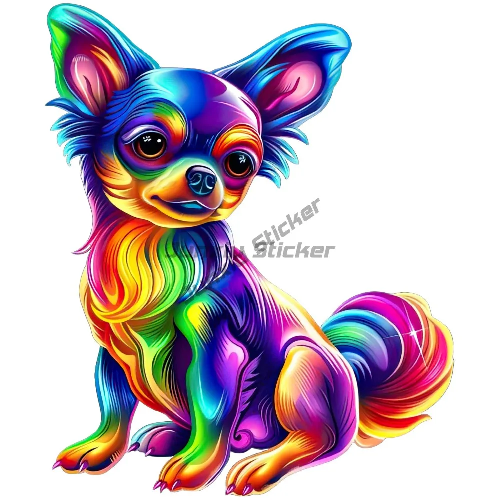 

Rainbow Dog Sticker Beautiful Colorful Vivid Bright Summer Vibrant Scratch Exterior Ebike Motorcycle Cars Bumper Camping Refit