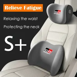 Car Memory Sponge Headrest Lumbar Support Lumbar Pillow For Toyota GR Sport Corolla Hilux Camry Land Cruiser Yaris 4Runner CHR