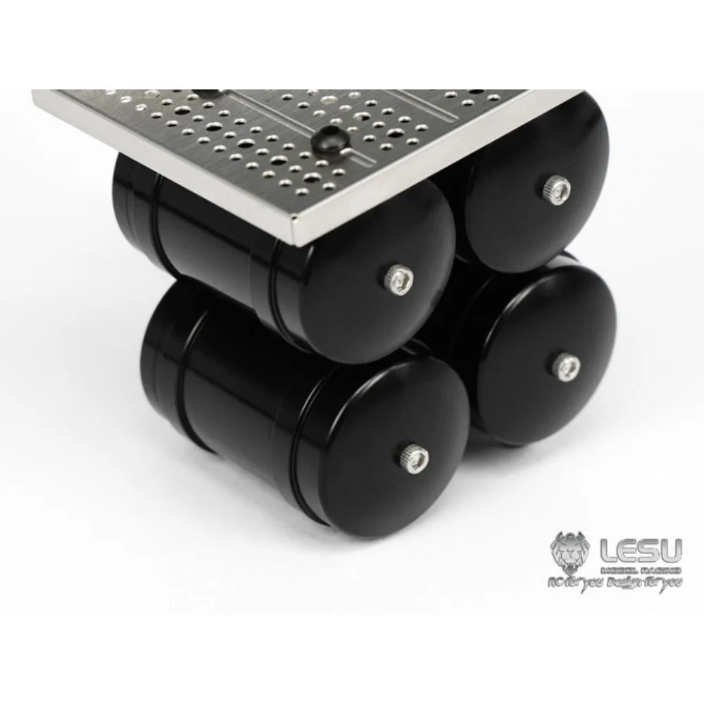 Metal CNC 4 Gas Tanks G-6094-A 23MM Diameter Upgrade For 1/14 Tamiya RC Lesu Scania Trailer Tipper Truck Modified Accessories