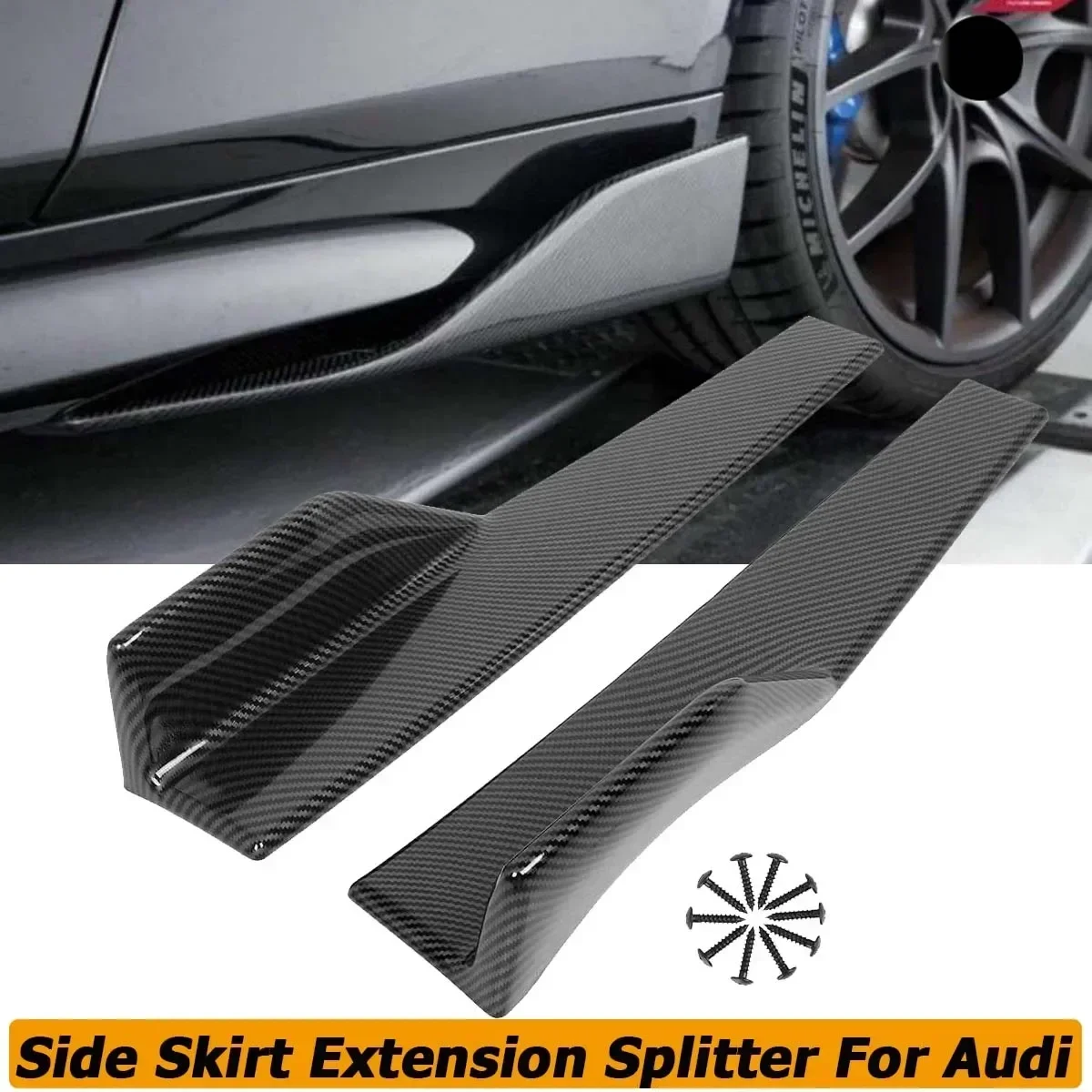 Universal For Audi A3 A4 B6 A6 C6 A5 B7 Q5 C5 8P Q7 TT C7 A1 S3 A7 B9 8L A8 Side Skirt Body Kit Spoiler Car Accessories