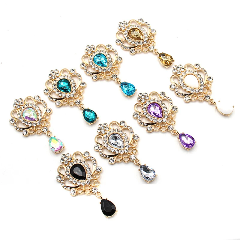 32*60MM for Needlework Rhinestone Button Hair Manualidades Accessories Diy Flat back Brooch Jewelry Accessories