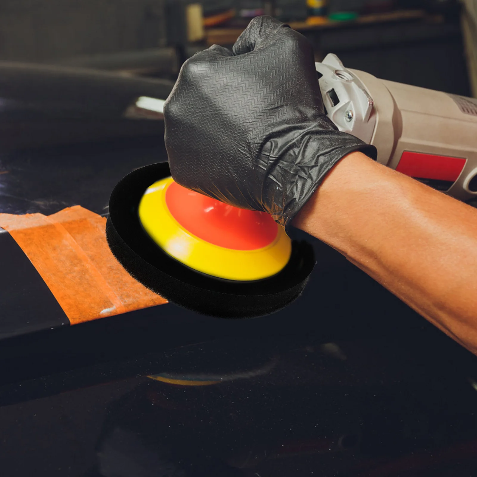

4 pcs Polishing Sponge Pads 5 Inch 125mm Black for Car Waxing Buffing Tools Practical Excellent Performance Easy Install