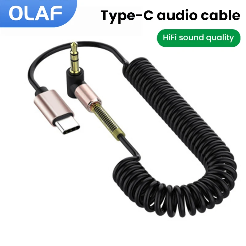 Olaf USB C to 3.5mm Jack AUX Audio Cable Adapter Jack 3.5 mm Male to Male Audio Cable For Headphone Speaker Wire Line Aux Cord