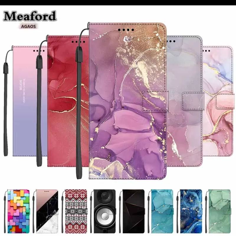 

Leather Case for Realme 14 Pro Marble Patterns Flap Wallet for Realme 14Pro 5G Magnetic Wallet Book Phone Cover Capa Case Etui