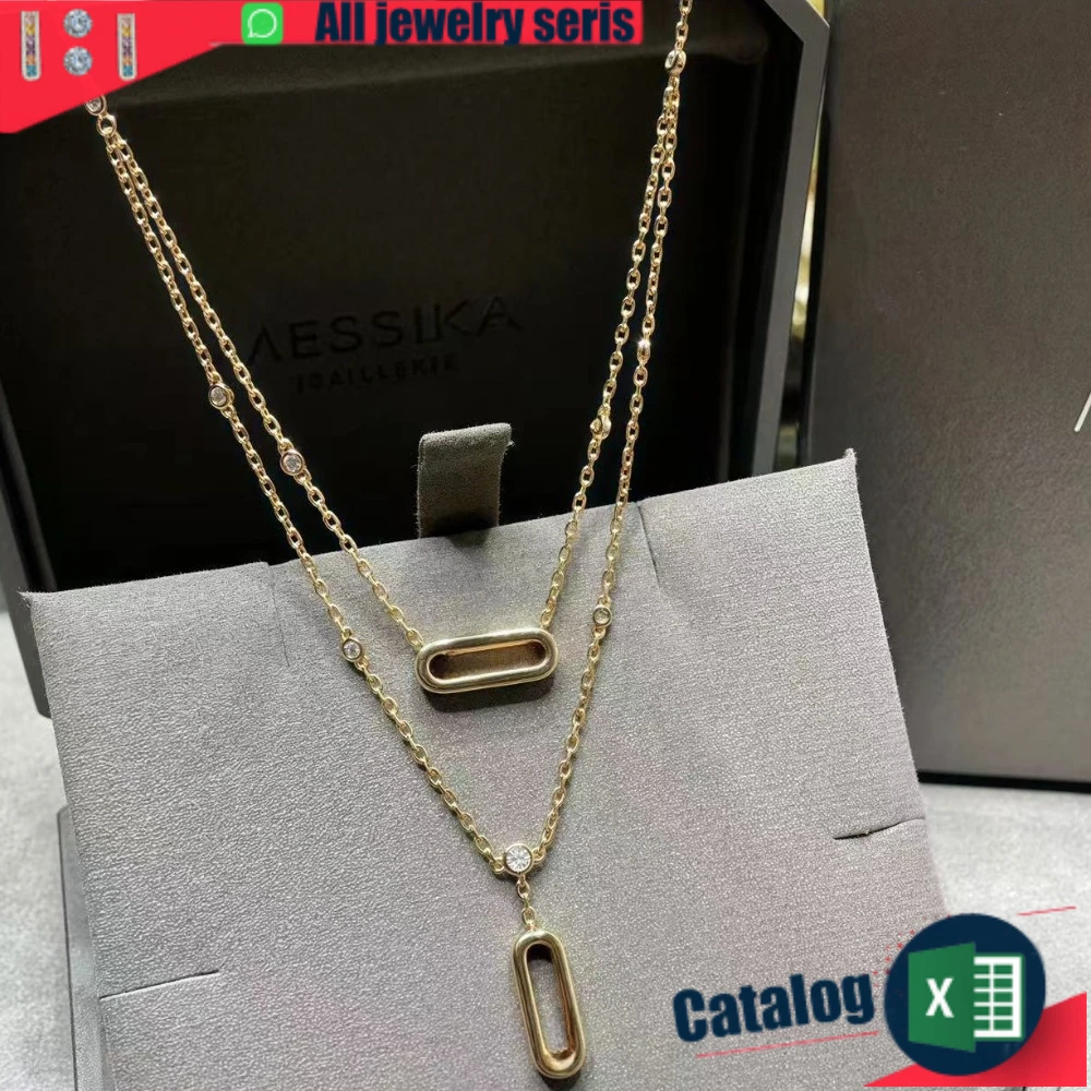 

Sliding Gypsy Necklace Double Collarbone Chain 1 Necklace Flash Diamond Pendant, Fashion for Women 2025