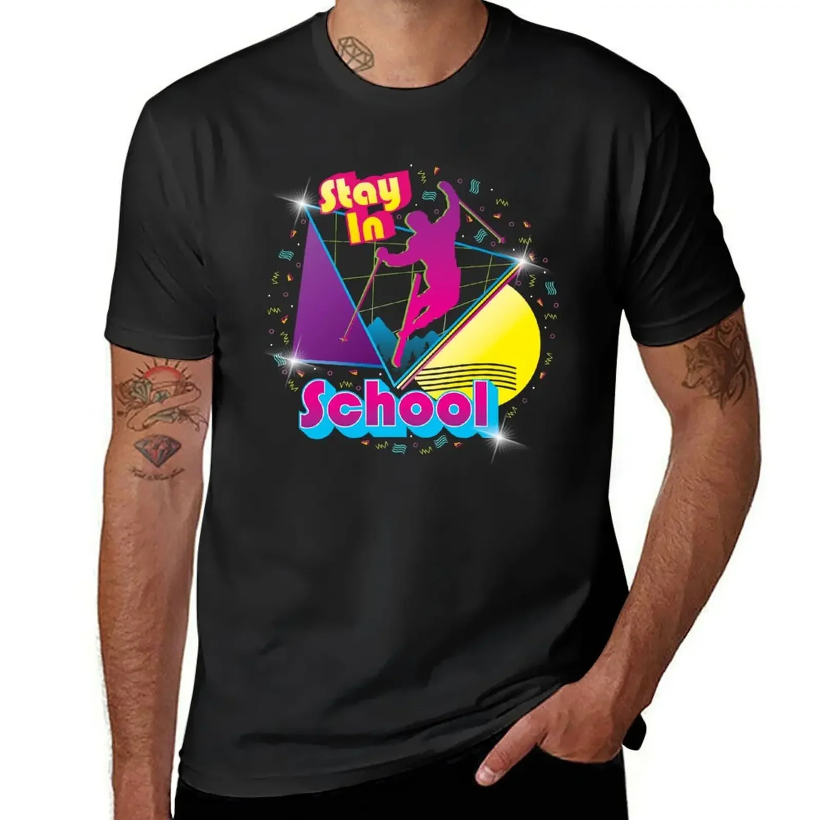 STAY IN SCHOOL...SKI SCHOOL THAT IS T-Shirt sublime quick drying for a boy customs design your own t shirt men