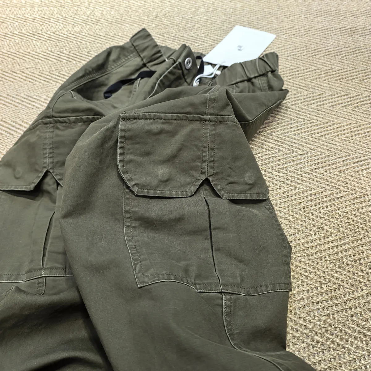 Amekaji Wear Wash Wax Dye Retro Wide Leg Loose Cotton Trousers Overalls Casual Pants