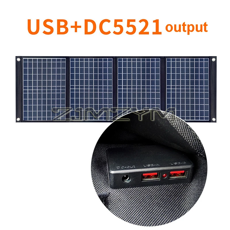 50W Solar Panel Portable Folding Bag Solar Charger 12V Outdoor Power Supply for Home Phone Power Generator