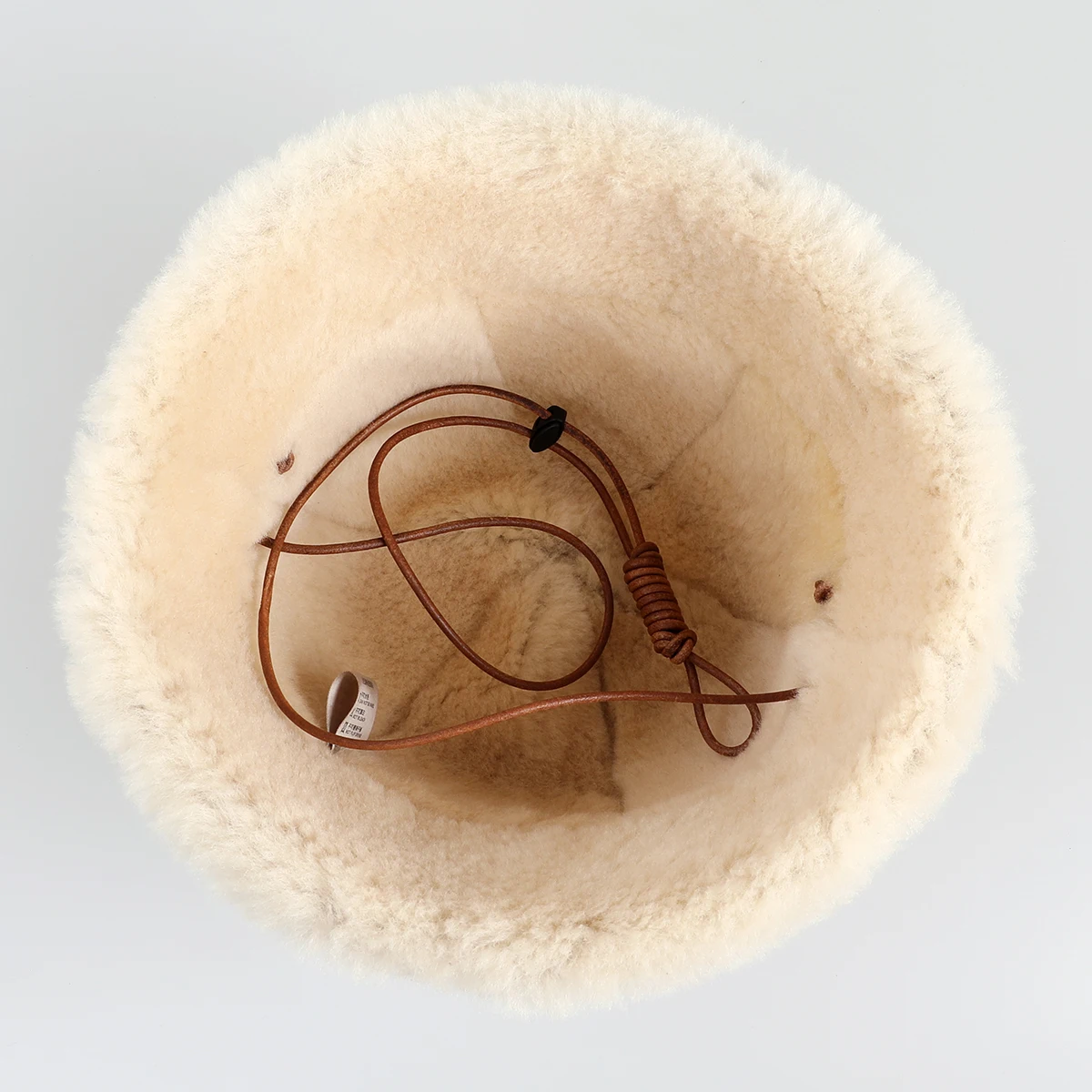 Unisex Genuine Sheepskin Leather Shearling Wool Bucket Hat Winter Fur Cap Hand Stitched For Cold Weather