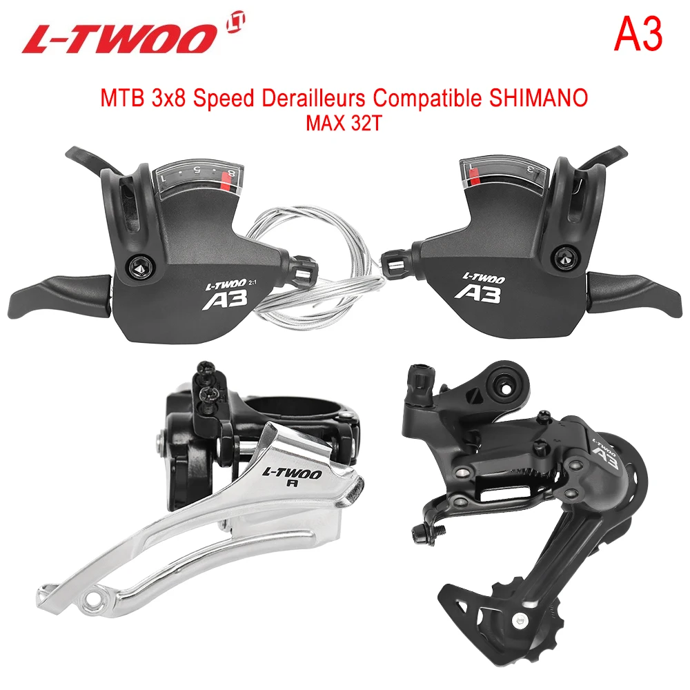 LTWOO A3 3X8 Speed Derailleur Suit for MTB Bike 24s 24 Speed Shifter Lever Front Rear Derailleurs Kit MAX 32T Transmission Parts