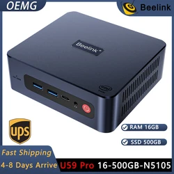 Beelink U59 Pro Celeron N5105 Mini Pc DDR4 RAM 8G/16G SSD 512G Windows 11 Pro Wifi5 supporto 4K BT4.0 Computer Desktop Gamer