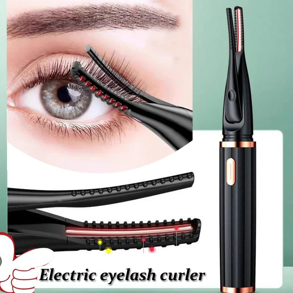 Quick Heating Electric Eyelash Curler USB Rechargeable Temperature Heated Eyelashes Naturally Long-Lasting Curled Makeup Tools