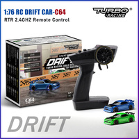 Turbo Racing 1:76 C64 Drift RC Car with Gyro Mini Full Proportional RTR 2.4GHZ Remote Control Toys RTR Kit For Kids and Adults