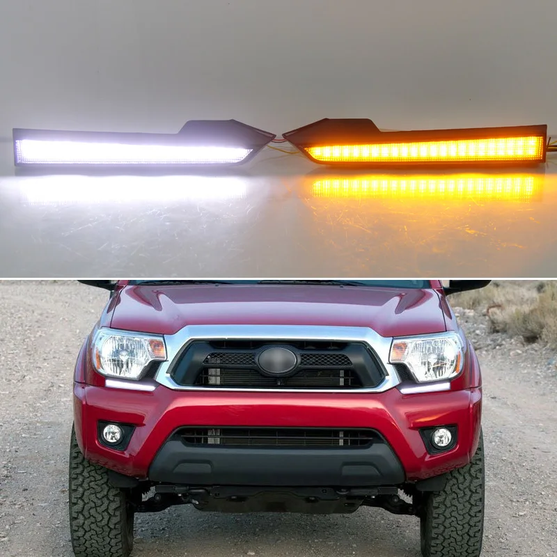 

LED Car Accessory DRL For Toyota Tacoma 2005 -2010 Daylights Turn Signal Headlight Decoration Daytime Running Light