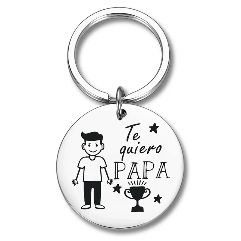 Te Quiero PAPA Испания, я люблю тебя, подарок на день рождения на день отца, брелок для папы, кольцо, ювелирные изделия из нержавеющей стали, модный уникальный кулон