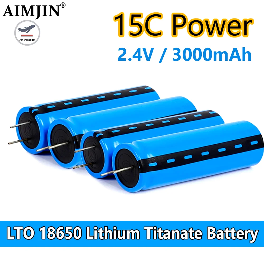 2~40pcs battery 2.4V 3000mAh 15C Lithium Titanate (LTO) Rechargeable Battery - Low Temperature Performance and 25000 Cycle Life