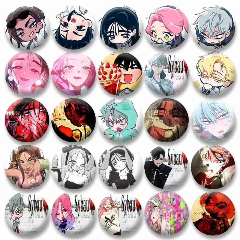 Anime Peripheral Coin Badges Alien Stage Cosplay Round Brooch Luka Mizi Ivan Till Sua Button Pins Backpack Jewelry Accessories