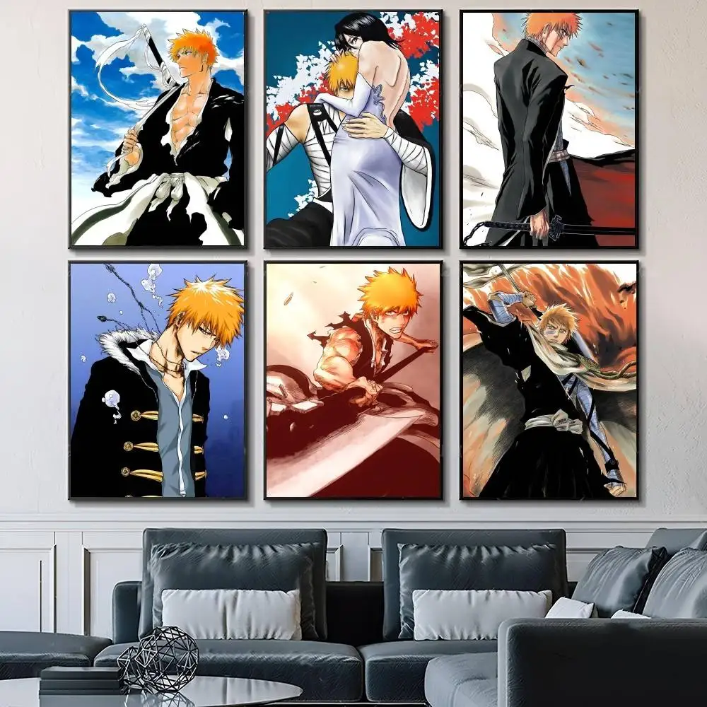 Anime Characters K-Kurosaki-ichigo Posters Fancy Wall Sticker for Living Room Bar Decoration Wall Decor